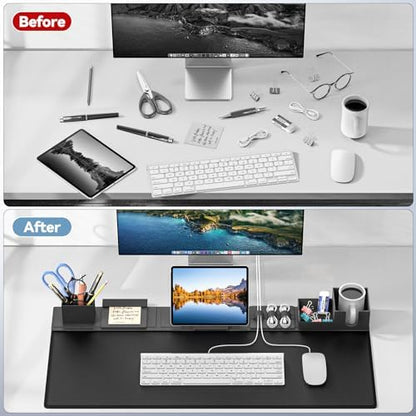KDD Desk Pad Mat Set, 6 in 1 Mouse Mat with Magnetic Desktop Storage