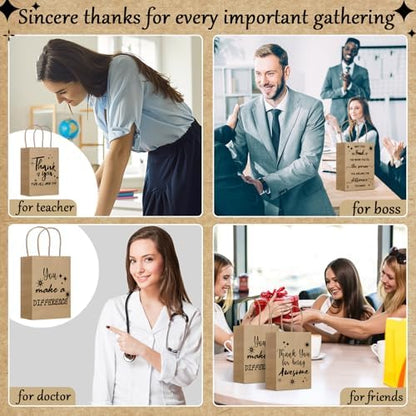 Gueevin 40 Thank You Employee Gift Bags,Appreciation,Kraft Color