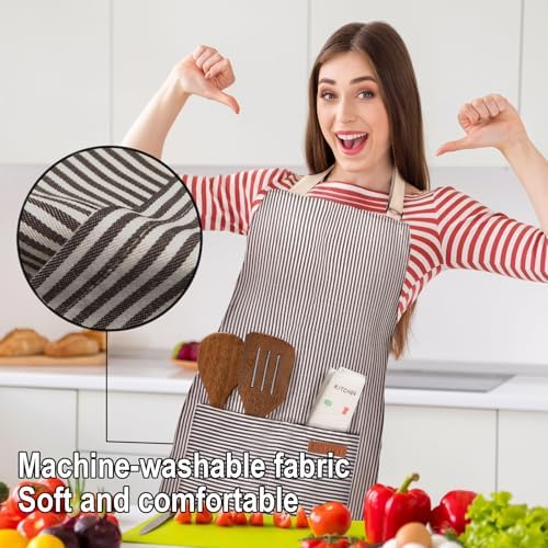 BeLuyi Adjustable Bib Apron with 2 Pockets Chef Cooking Kitchen