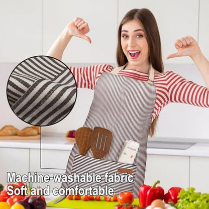 BeLuyi Adjustable Bib Apron with 2 Pockets Chef Cooking Kitchen