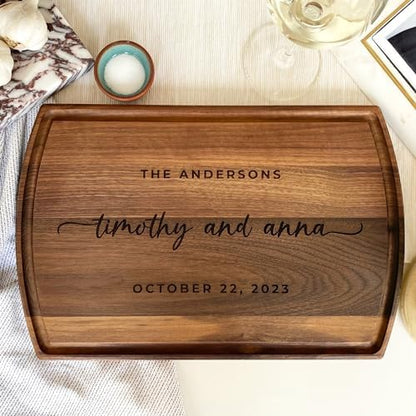 Handmade in USA - Wood Personalized Cutting Board - Unique Wedding