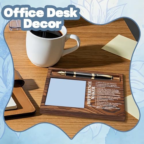 FOUGSTA Difference Maker Wooden Note Pen Holder, Appreciation Gift for