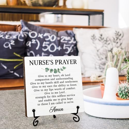 Nurse Gifts for Women, Cute Office Decor, Nurse's Prayer Wooden Sign