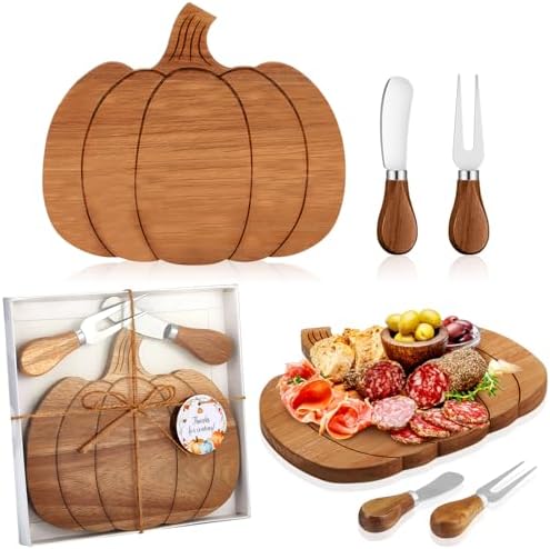 Ziliny 2 Sets Fall Pumpkin Charcuterie Boards, Mini Cheese Board Gifts