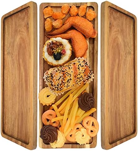 Rectangular Acacia Wood Trays 14 x 5.5 inch Perfect for Charcuterie
