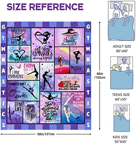 Mosslink Gymnastics Lovers Blanket Gymnast Gifts for Girls Kids Teens