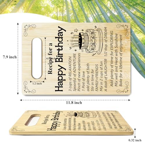 Birthday Gifts for Women - Recipe For a Happy Birthday Bamboo Cutting