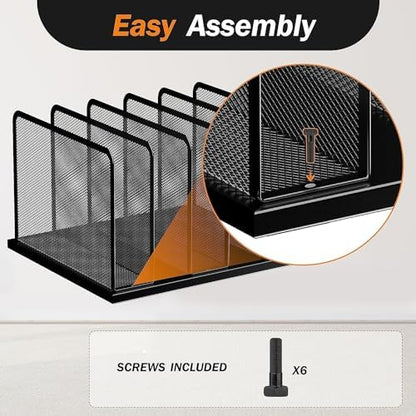 Kuntine.B Desk File Organizer Upright Mesh Desktop Organizer File
