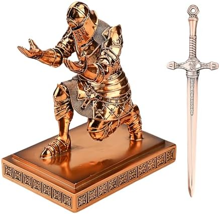 King's Guard Knight Pen Holder with a Letter Opener Desk Organizers