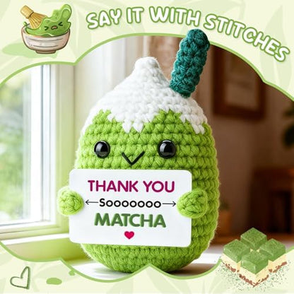 Thank You Gifts for Women Crochet Matcha Plush, Funny Christmas