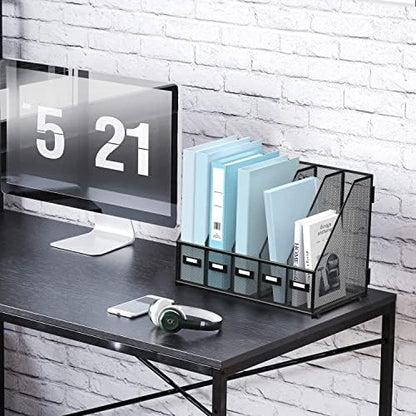 SUPEASY Desk Organizers Metal Desk Magazine File Holder with 5