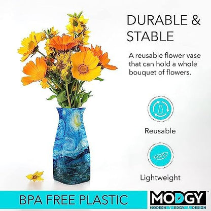 MODGY Collapsible and Expandable Plastic Flower Vase, Unbreakable