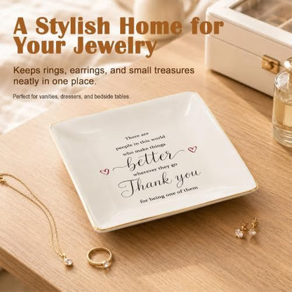 Thank You Gifts Jewelry Dish for Women Friends Teacher Coworker
