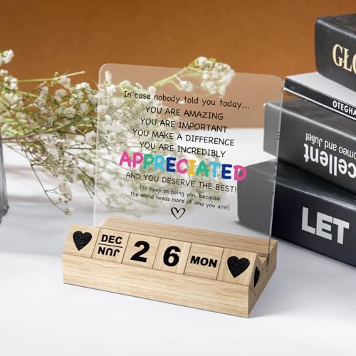 Appreciation Thank You Gifts, Inspirational Desk Decor, Wooden
