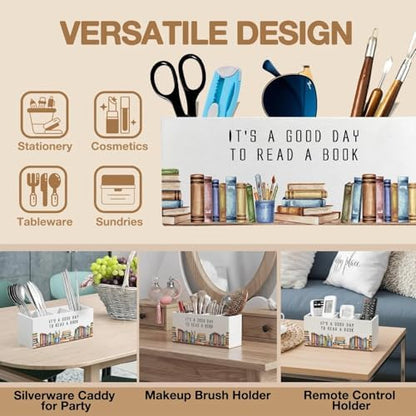 Book Lover Gifts Pen Pencil Holder Organizer for Desk Accessories