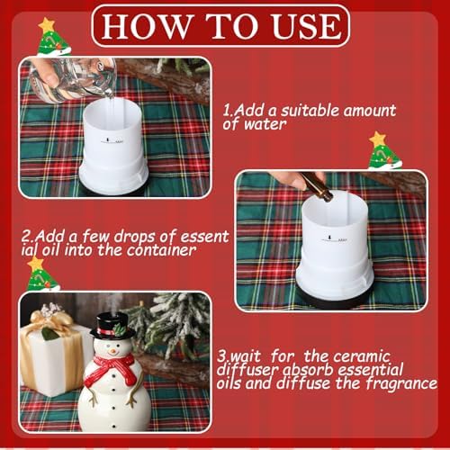 Rossesay Christmas Essential Oil Diffuser, 120ml Ceramic Snowman