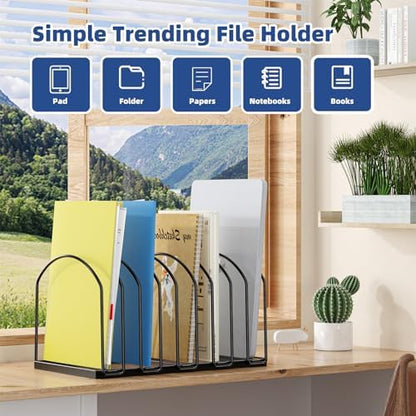 Simple Trending Desk File Sorter Organizer, 9 Section File Rack, Black