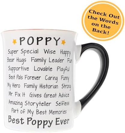Cottage Creek I Love My Poppy Mug, 16oz Coffee Cup, Poppy Grandpa
