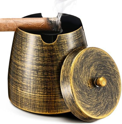Cigar Ashtray with Lid for Outdoors Outside Patio Home Retro