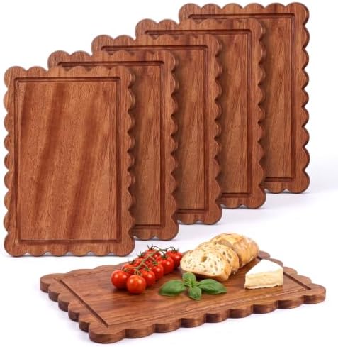 LemonRoad 6 Pcs Charcuterie Boards 12 x 8 Inch Serving Tray