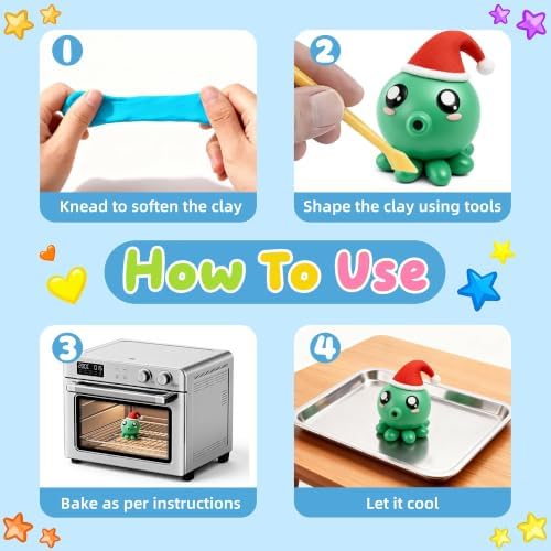 Artpar Polymer Clay Kit,102 Colors Modeling Clay for Kids,Oven Bake