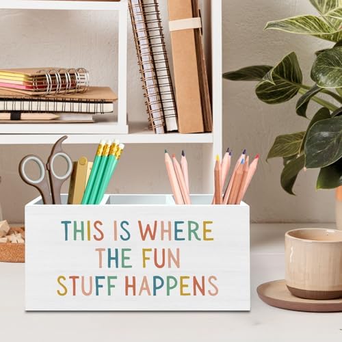 DILSJ Boho Classroom Pen Pencil Holder Organizer for Desk, Boho