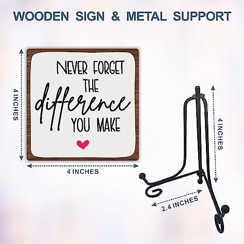 Wooden Motivational Office Desk Decor 4in - Never Forget The