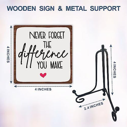 Wooden Motivational Office Desk Decor 4in - Never Forget The