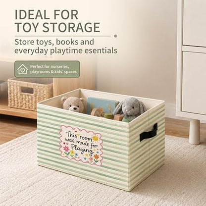 Play Room Storage Bins with Handles, Playroom Decor Essentials, This