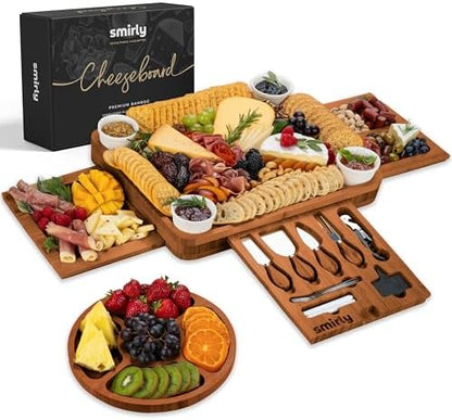 SMIRLY Charcuterie Boards Set, Large Cheese Board Set, Carbonized