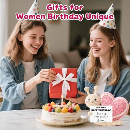 Im Sorry Gift for Her,Crochet Snail Belated Birthday Gifts for Women
