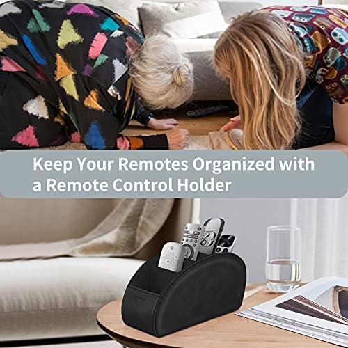KENOBEE Remote Control Holder with 5 Compartments, Black