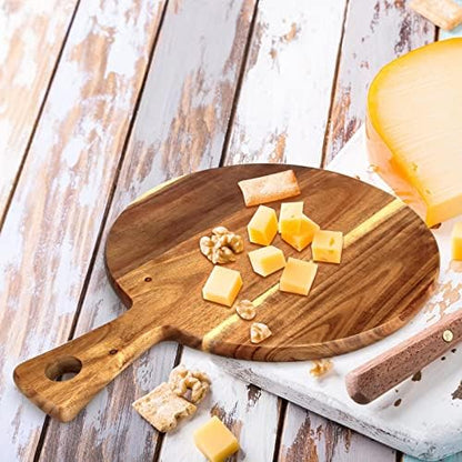 Acacia Wood Cutting Boards for Kitchen Round Chopping Charcuterie
