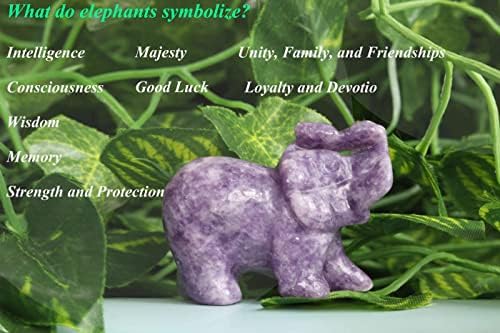 2" Amethyst Elephant Decor Natural Healing Crystal Stones Polished