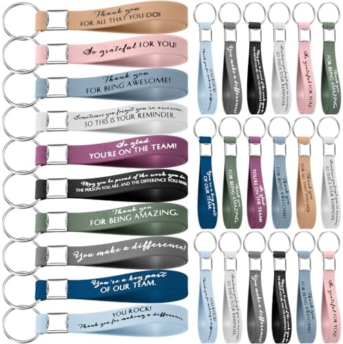 Nosiny 30 Pcs Keychain Appreciation Gift Bulk for Employee Coworker