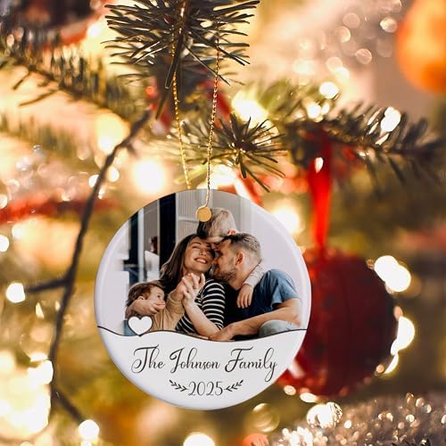 Custom Family Glass Ornament 2026, Personalized Christmas Ornaments