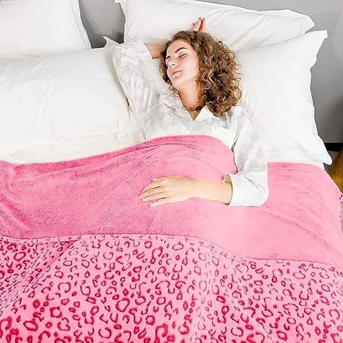 Pink Throw Blanket for Teen Girls Women, Christmas Birthday Gifts for