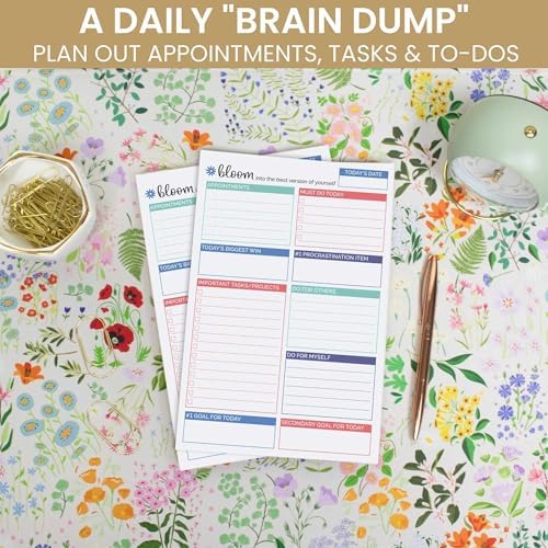 bloom daily planners Double Sided Daily To Do List Planning Pad - 80