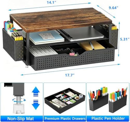gianotter Desk Organizers and Accessories, Monitor Stand with Drawer