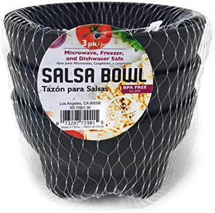 Set of 3 Black Salsa Bowls, Serve Salsa, Guacamole, Dips, and Your