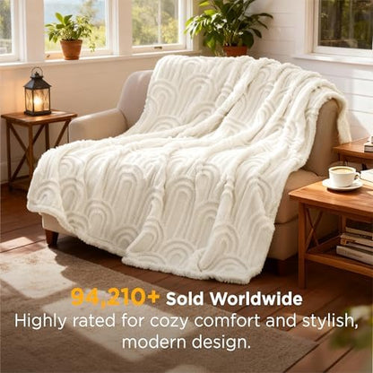 Bedsure GentleSoft Cozy Throw Blanket for Couch - Boho Halloween Fall