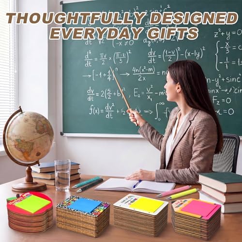 36 Pcs Wood Sticky Note Holder Pencil Set, Christmas Teachers Gifts