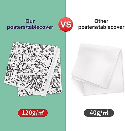 OHOME Xmas Giant Coloring Poster/Tablecloth-Christmas Crafts for
