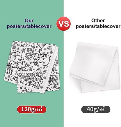 OHOME Xmas Giant Coloring Poster/Tablecloth-Christmas Crafts for