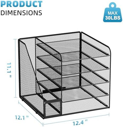 Marbrasse Desk Organizers and Accessories, 5-Tier Paper Letter Tray