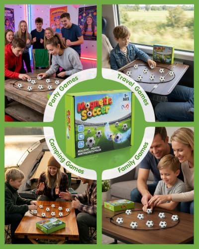 Soccer Magnetic Game with String & 20 Football-Shaped Stones