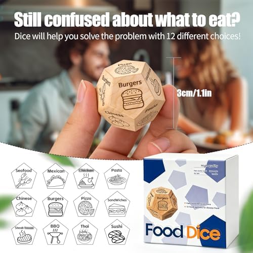 Food Dice, Stocking Stuffers for Men Women, Christmas Anniversary