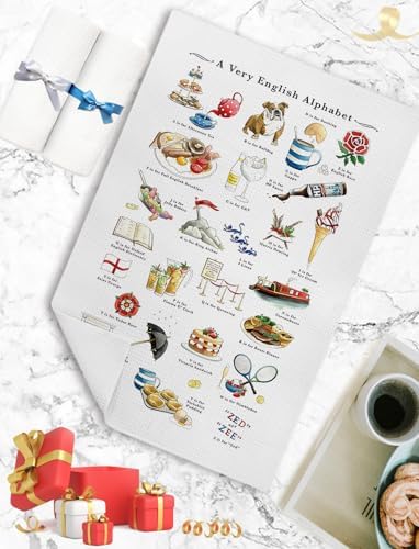 A Very English Alphabet Decorative Kitchen Towels - English Gifts for