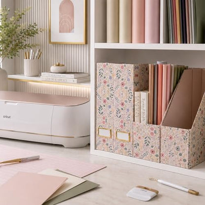 BLU MONACO | Cardboard Magazine File Holder Set of 4 | Standing File