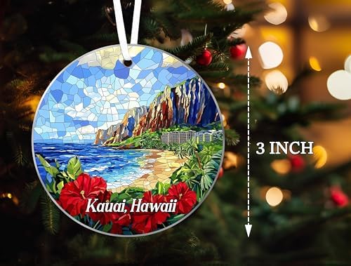 Kauai Hawaii Stained Glass Acrylic Ornament- Acrylic Suncatcher Gift